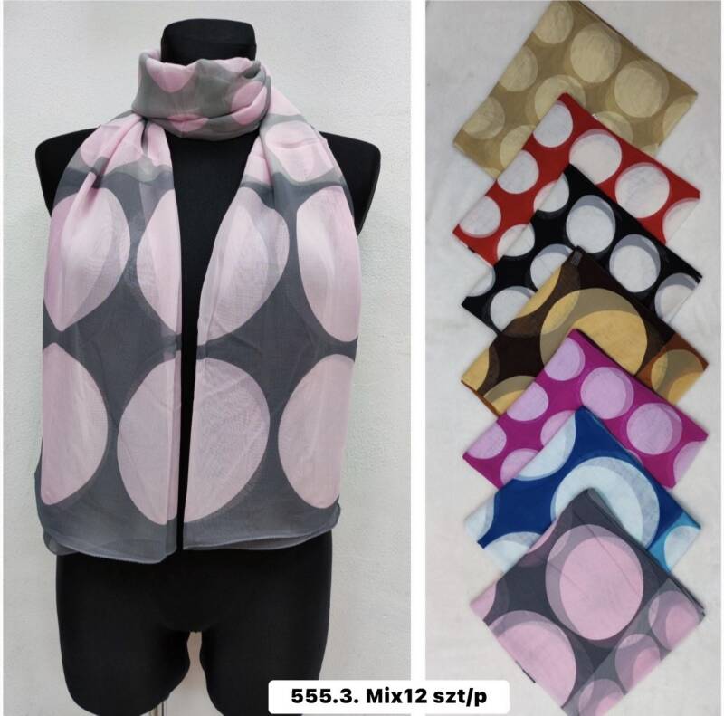 Szaliki damskie Roz Standard, Mix Kolor Paczka 12 szt